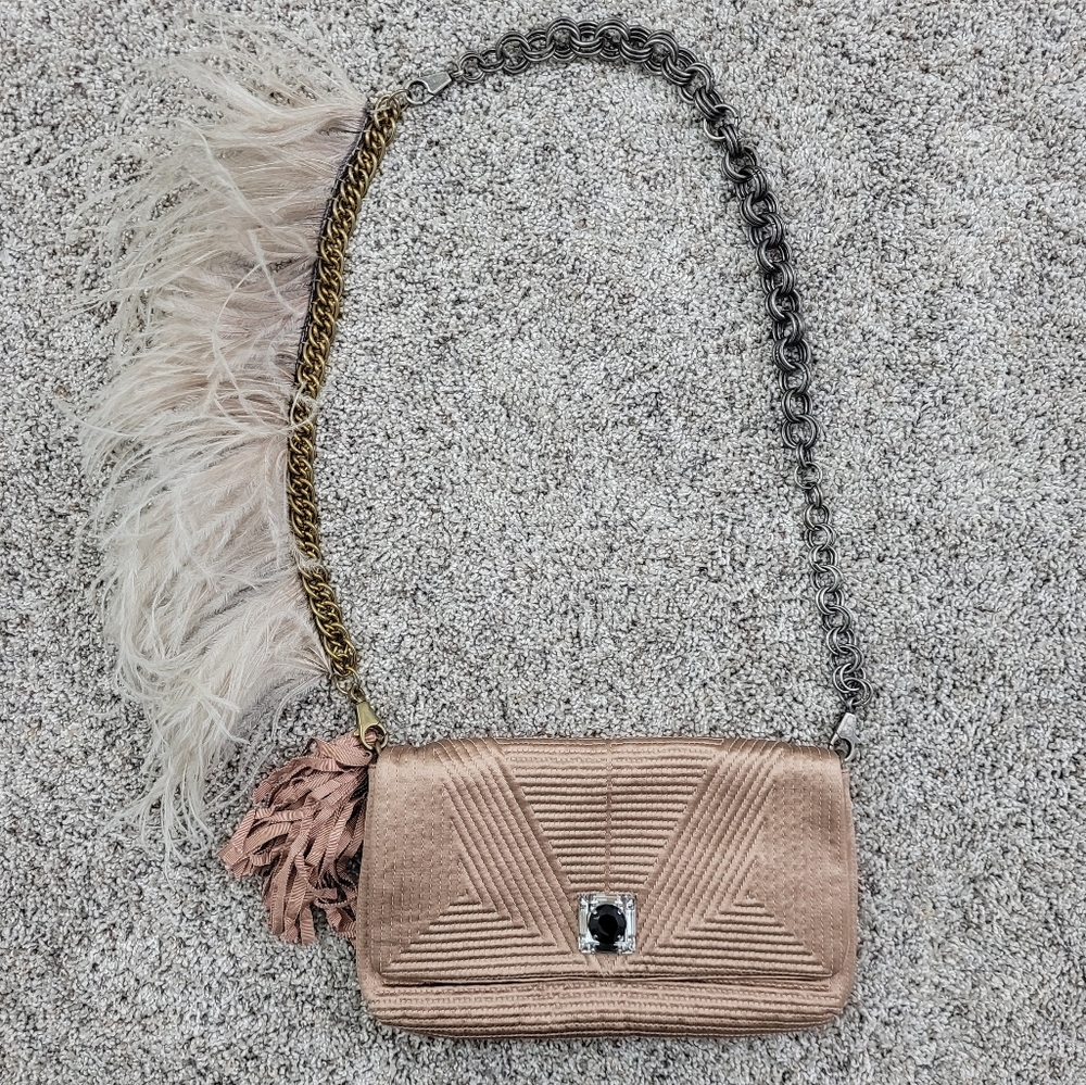 Lanvin Feathered Ouloulette Clutch Bag